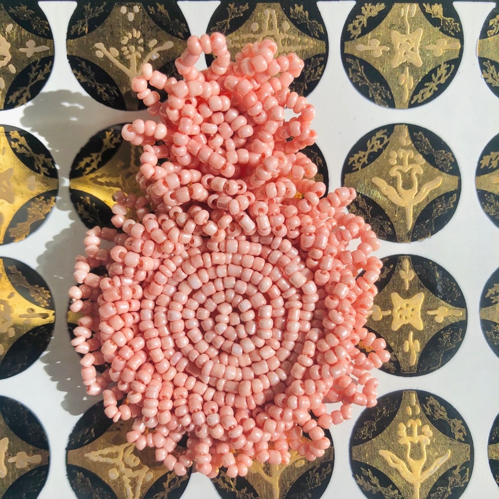 Pink beaded earrings